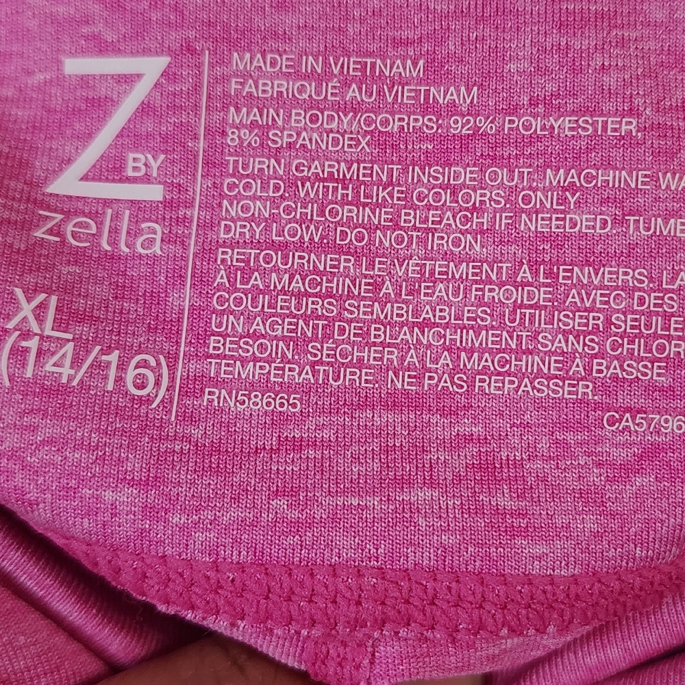 Z by Zella Girl's 3/4 Leggings with Cutout Pink White - Picture 5 of 7